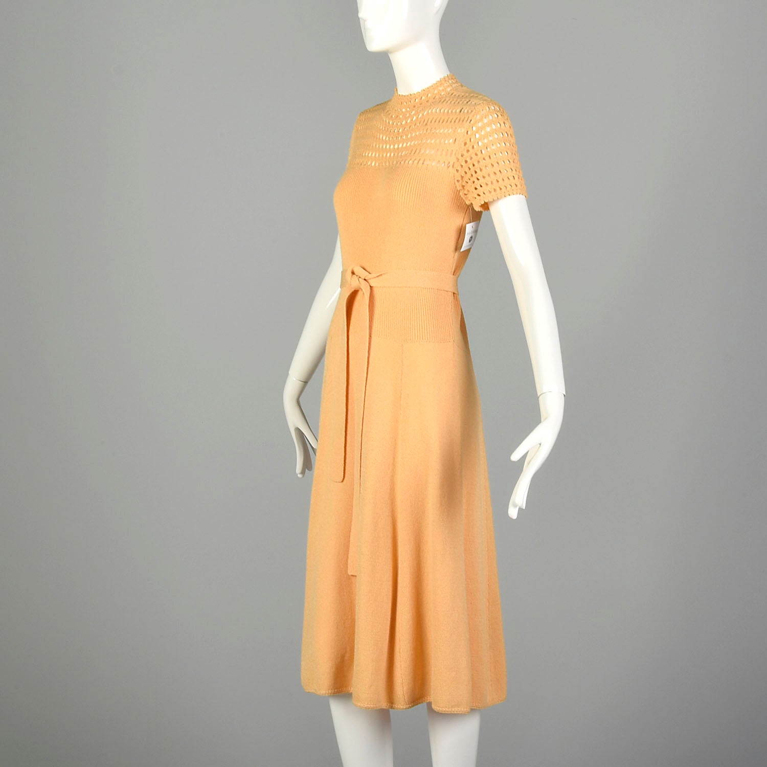 Small St John Knit Dress Orange Sherbet Sheer Casual Short Sleeve Small St John Knit Dress Orange Sherbet Sheer Casual Short Sleeve