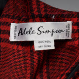 Medium-Large Adele Simpson Red Plaid 1980s Dress