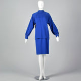 XS 1980s Blue Skirt Set