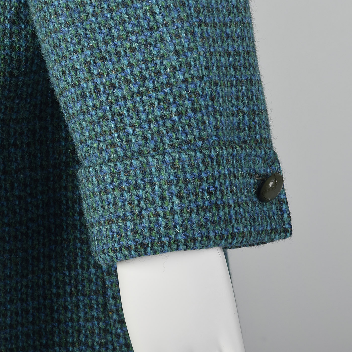 1960s Harris Tweed Blue Swing Coat