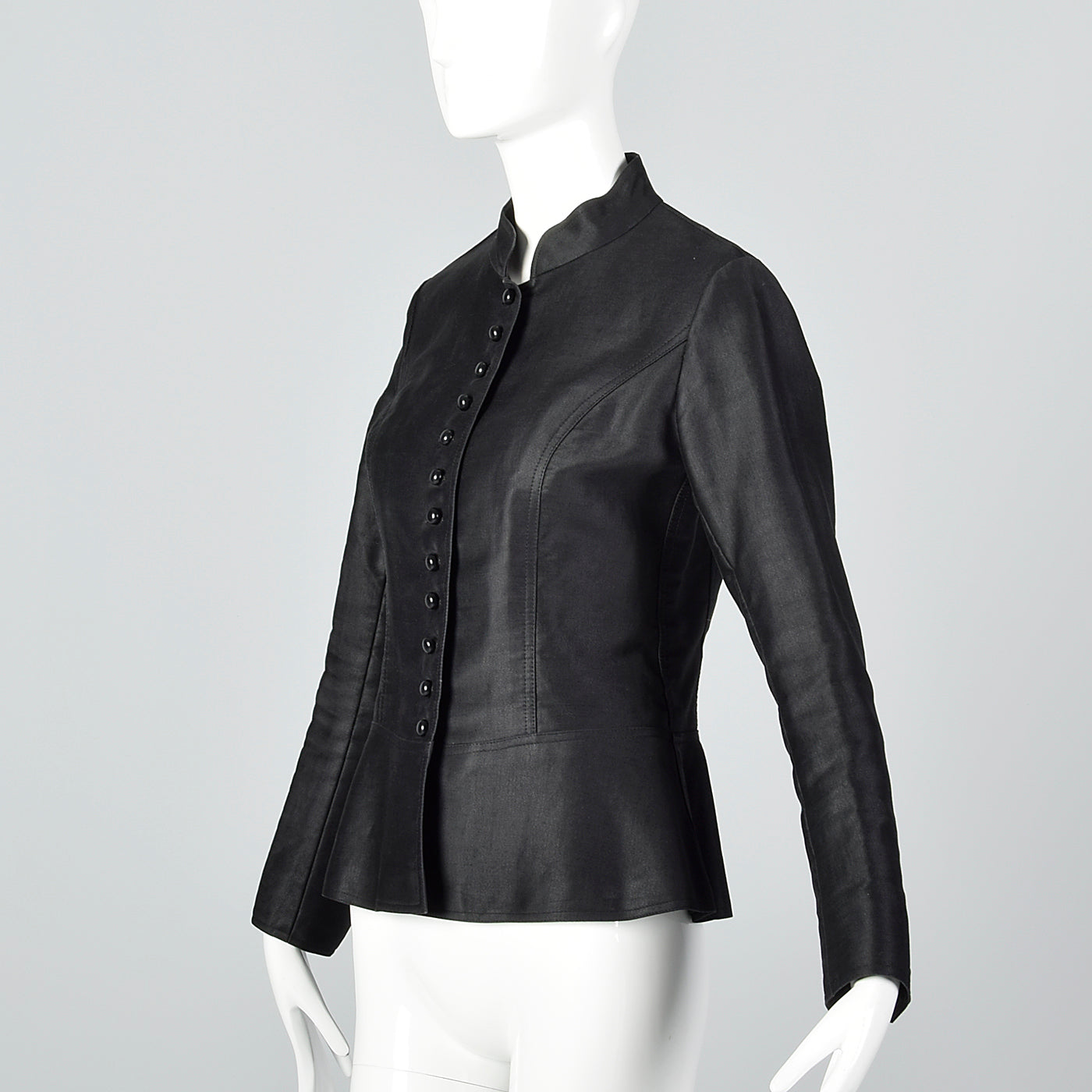 1960s Yves Saint Laurent Rive Gauche Black Button Up Jacket