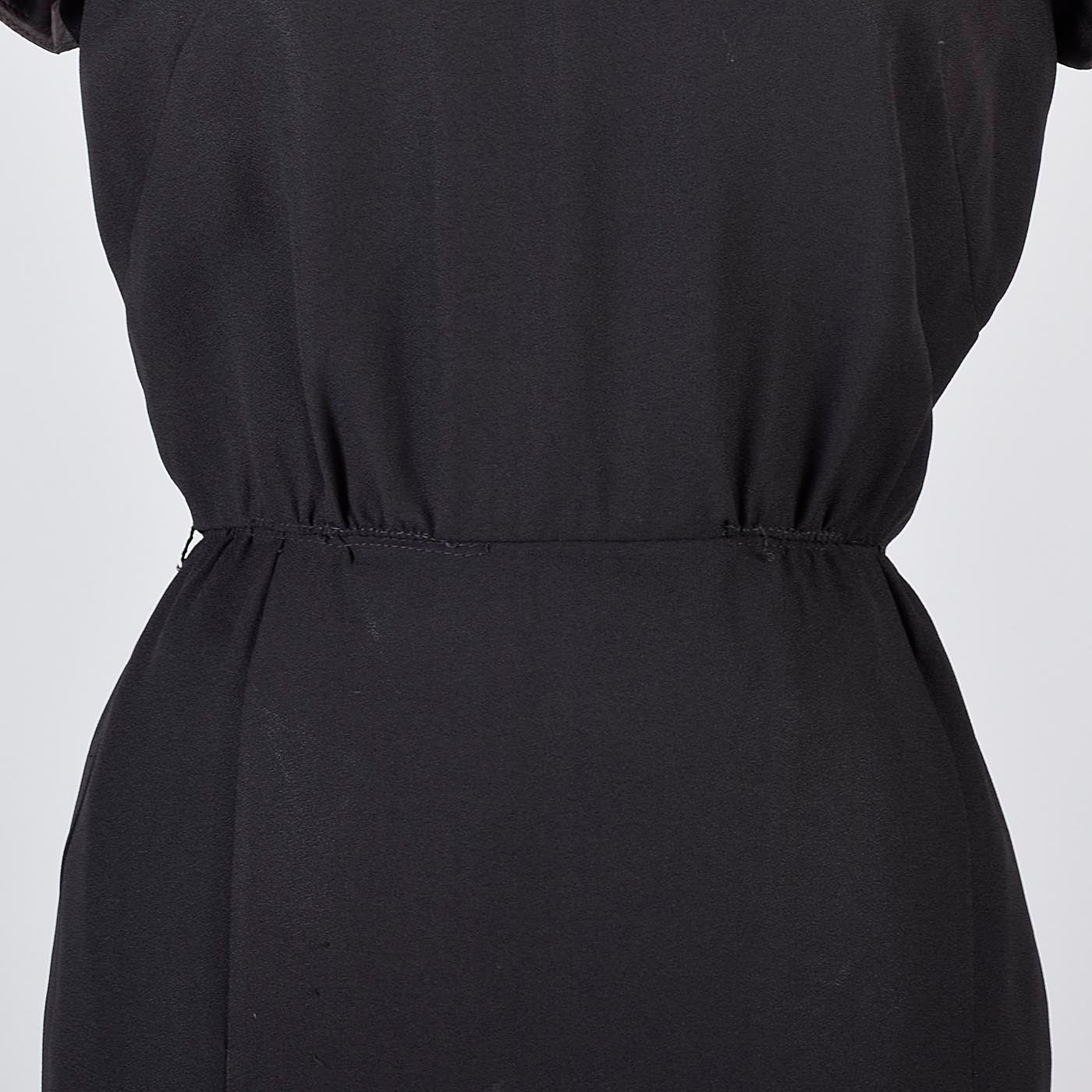 1960s Little Black Dress with Sheer Chiffon Shoulders