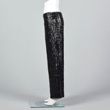 1970s Saks Fifth Avenue Black Sequin Evening Pants