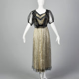 1910s Antique Belle Epoque Evening Dress