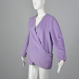 1980s Bernard Perris Lavender Wrap Coat