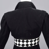 1980s Victor Costa Black Velvet Cocktail Dress with Bolero Jacket