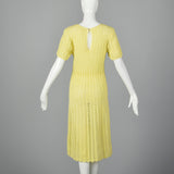 1960s Sheer Yellow Crochet Dress