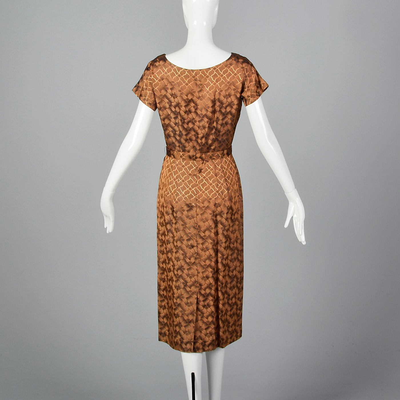 1950s Bronze Pencil Dress