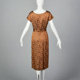 1950s Bronze Pencil Dress