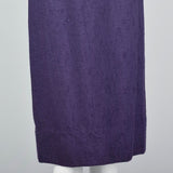 1960s Dark Purple Tweed Skirt and Jacket Set