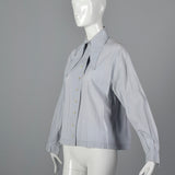 1980s Claude Montana Gray Blouse