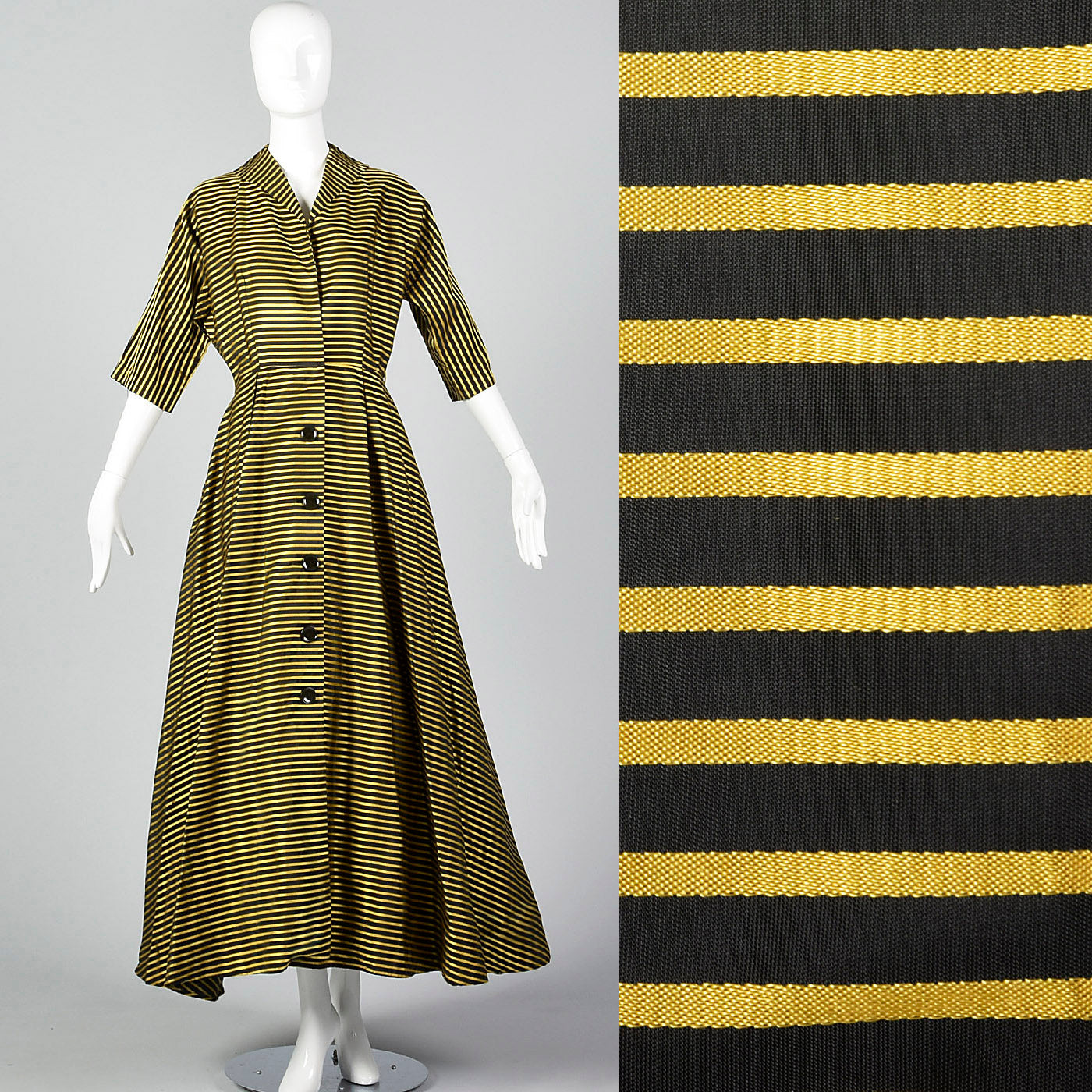 PATRORNA Yellow & Black Color-Block Gown