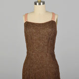Large-XL 1950s Brown Lace Dress