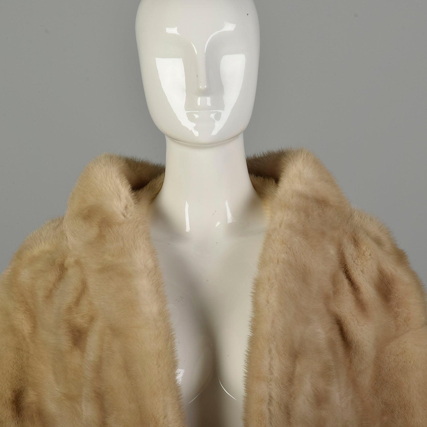 OSFM 1950S Real Mink Capelet Warm Winter Wrap Blonde Supple Fur Stole