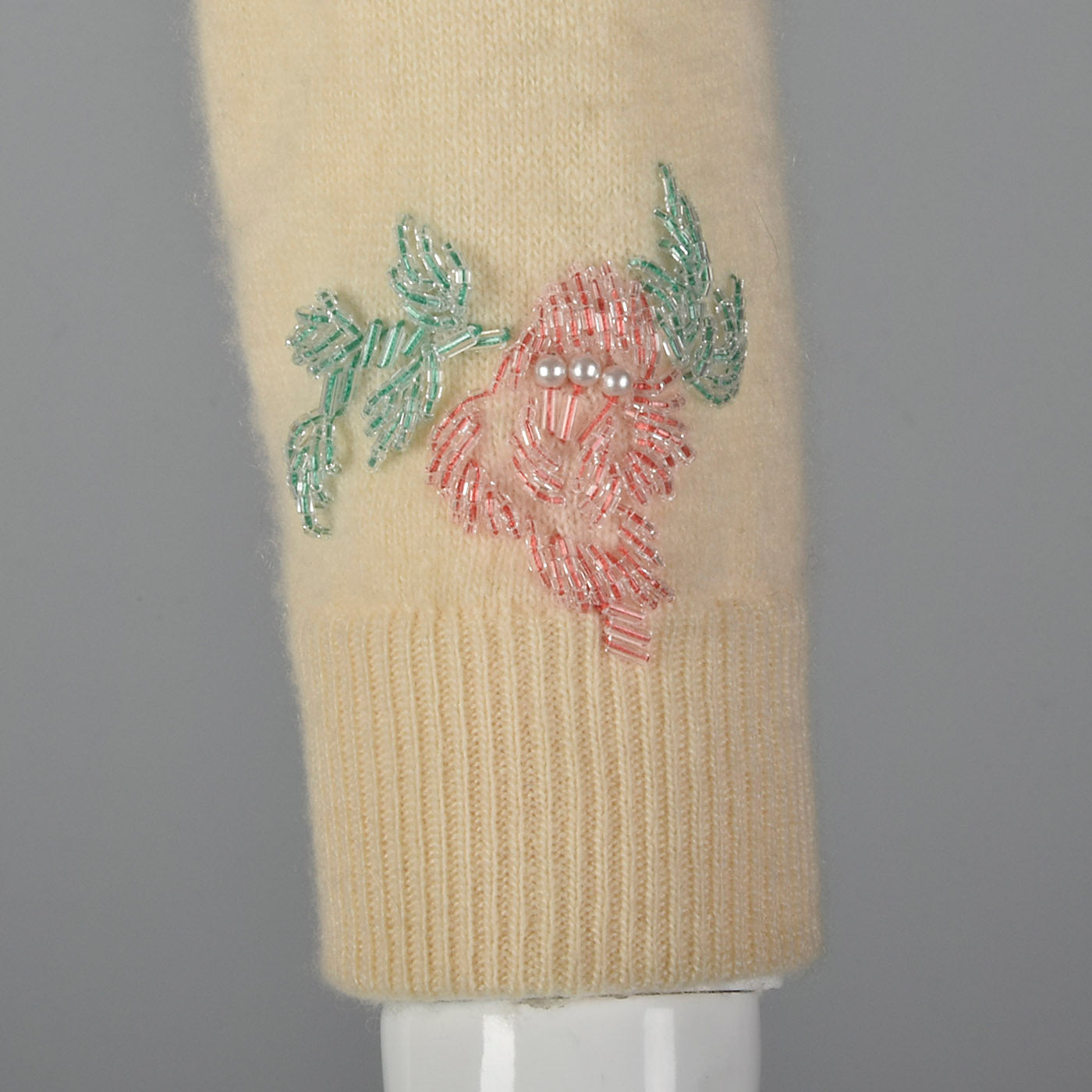 1960s 100% Cashmere Beaded Cardigan