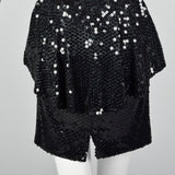 1980s Oleg Cassini Black Sequin Dress