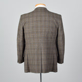1970s Mens Gray and Yellow Plaid Jacket
