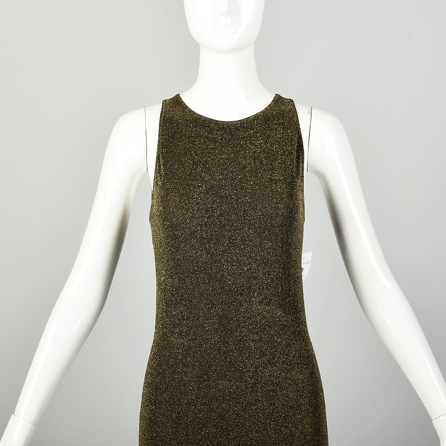 Wolford Metallic Gold Dress Keyhole Back Sexy Stretch Bodycon