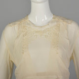 XS 1910s Edwardian Ivory Repro Dress