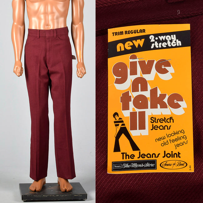 1970s NOS Sears Maroon Pants