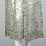 1930s Sheer Blue Silk Dress with Geometric Print
