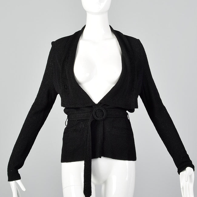 Small 1920s Knit Belted Cardigan