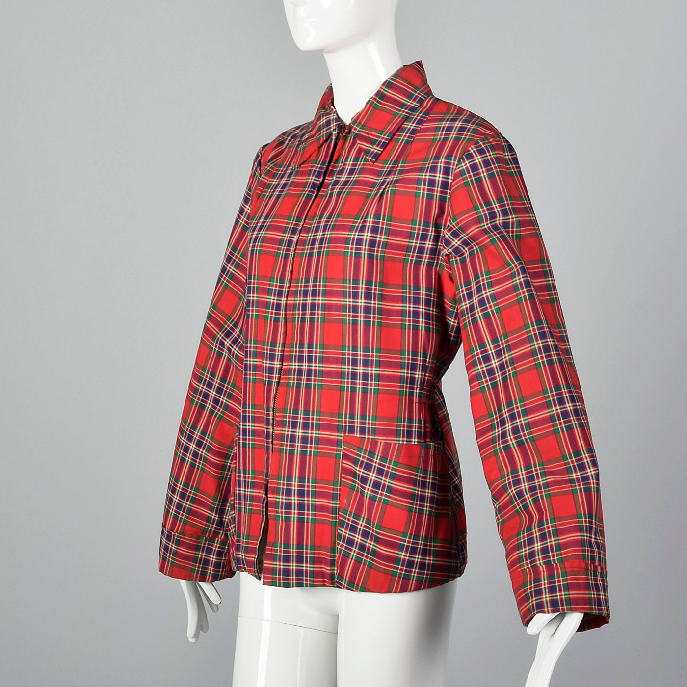Medium 1940s Red Plaid Jacket