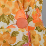 1960s Orange Floral Cotton Wrap Dress