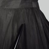 1950s Black Taffeta Evening Dress with Velvet Trim