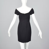 1990s Nicole Miller Off Shoulder Little Black Dress