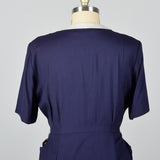 1950s Deadstock Navy Dress with White Trim