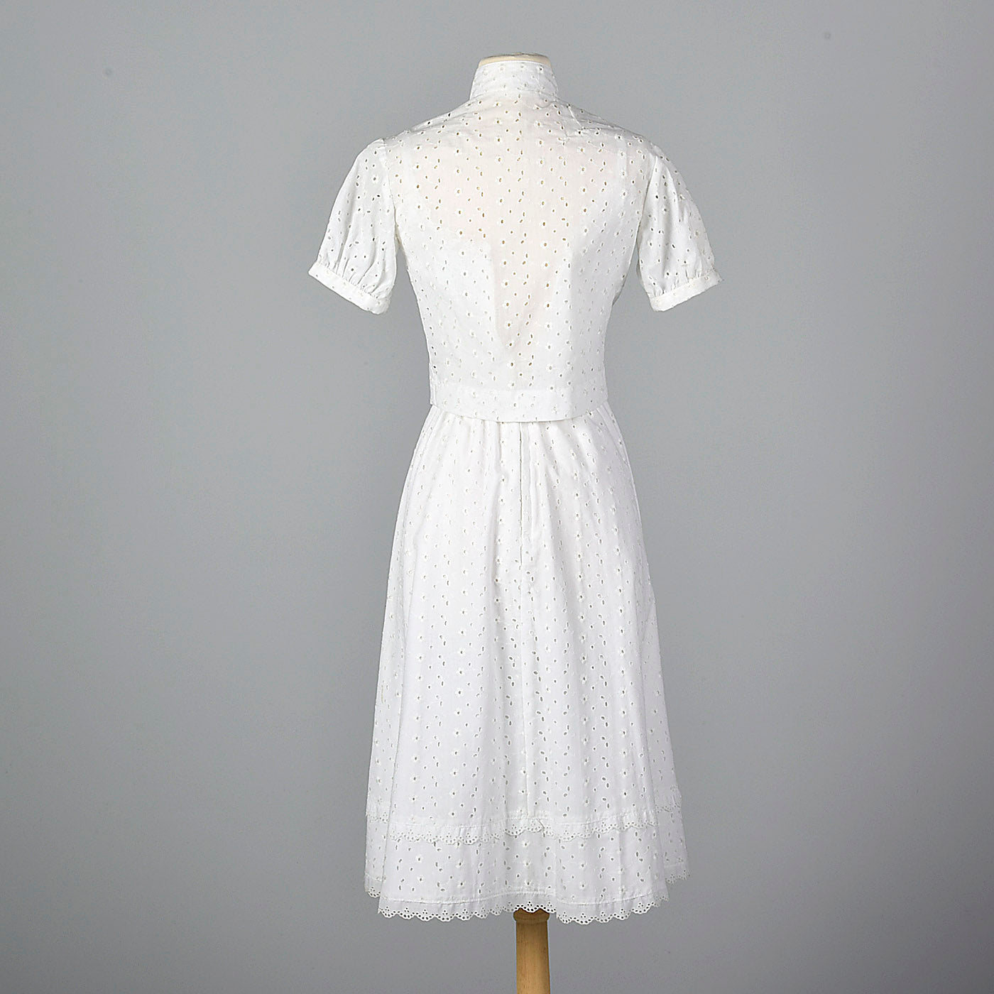 1960s Lanz White Eyelet Dress with Jacket