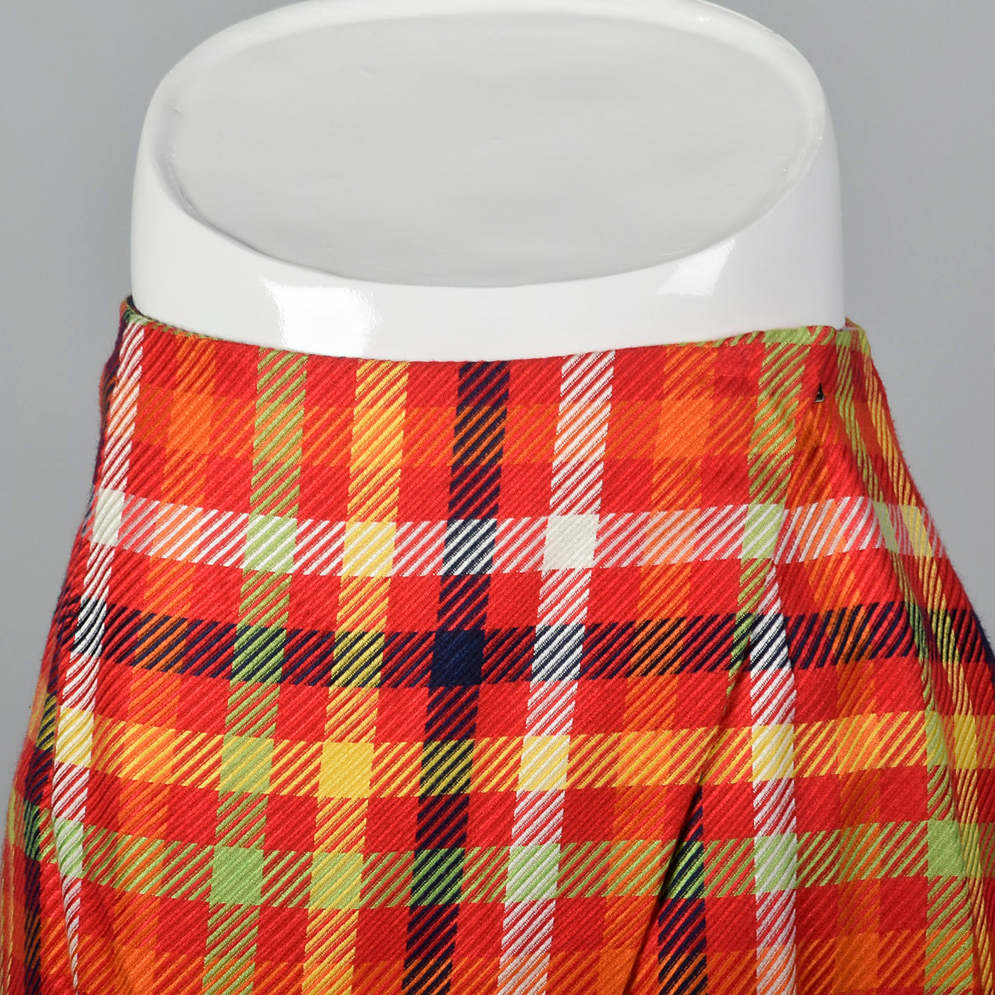 1990s Emanuel Ungaro Plaid Wrap Skirt