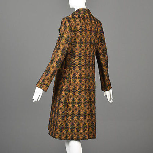 Bohemian Miu Miu Tapestry Coat with Double Breasted Closure