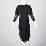 1980s Holly's Harp Tiered Silk Layer Dress