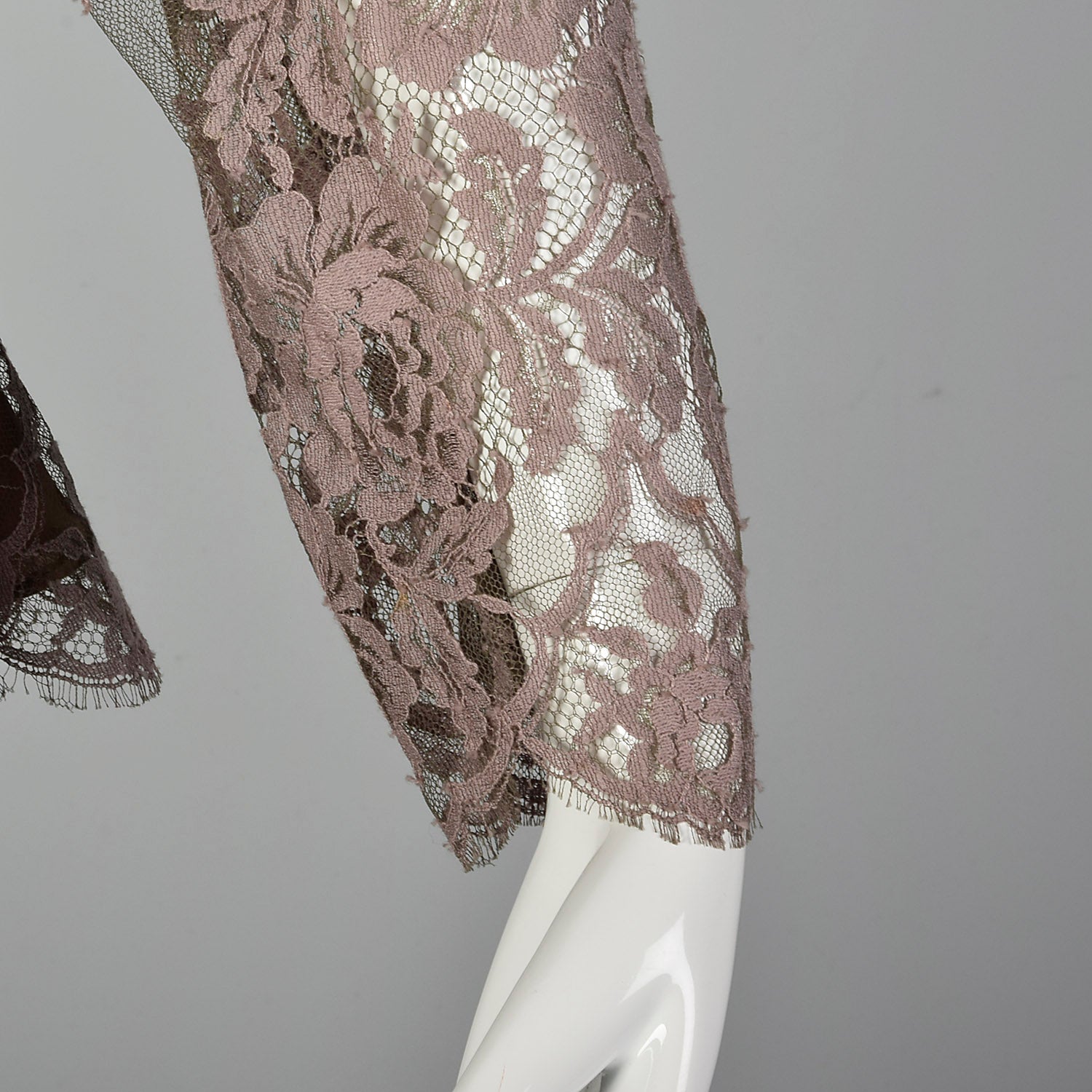 Large Becky Bisoulis 1980s Mauve Lace Skirt Set