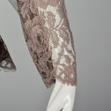 Large Becky Bisoulis 1980s Mauve Lace Skirt Set