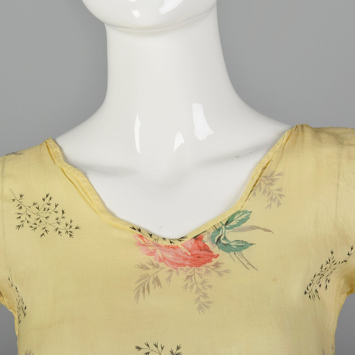 1930s Sheer Yellow Day Dress