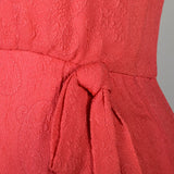 1960s Pink Cocktail Dress with Faux Wrap Skirt