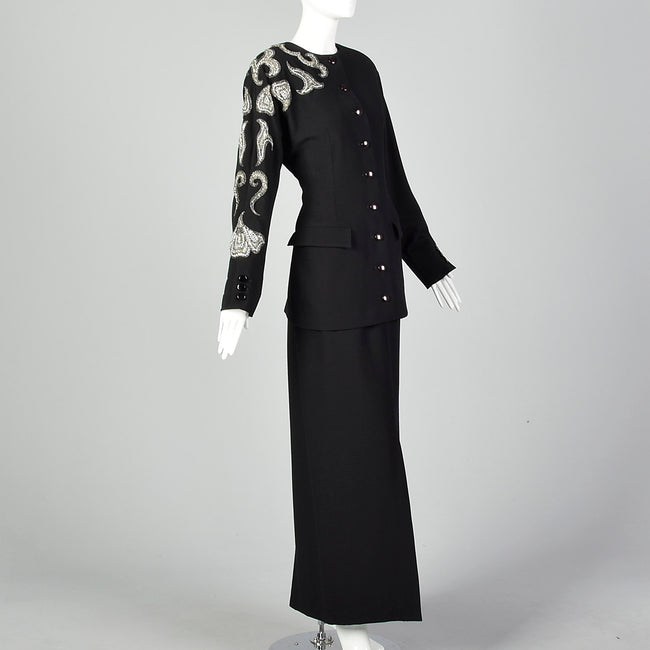 Small Miguel Cruz 1980s Two Piece Skirt Suit