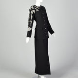 Small Miguel Cruz 1980s Two Piece Skirt Suit