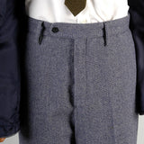 1970s Men's Pierre Cardin Black Label Blue & White Wool Tweed Suit