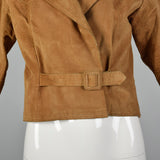 XS Yves Saint Laurent Rive Gauche 1970s Suede Biker Jacket