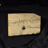 1940s Black Dress with Three Dimensional Applique and Soutache