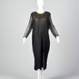 1980s Black Beaded Dress