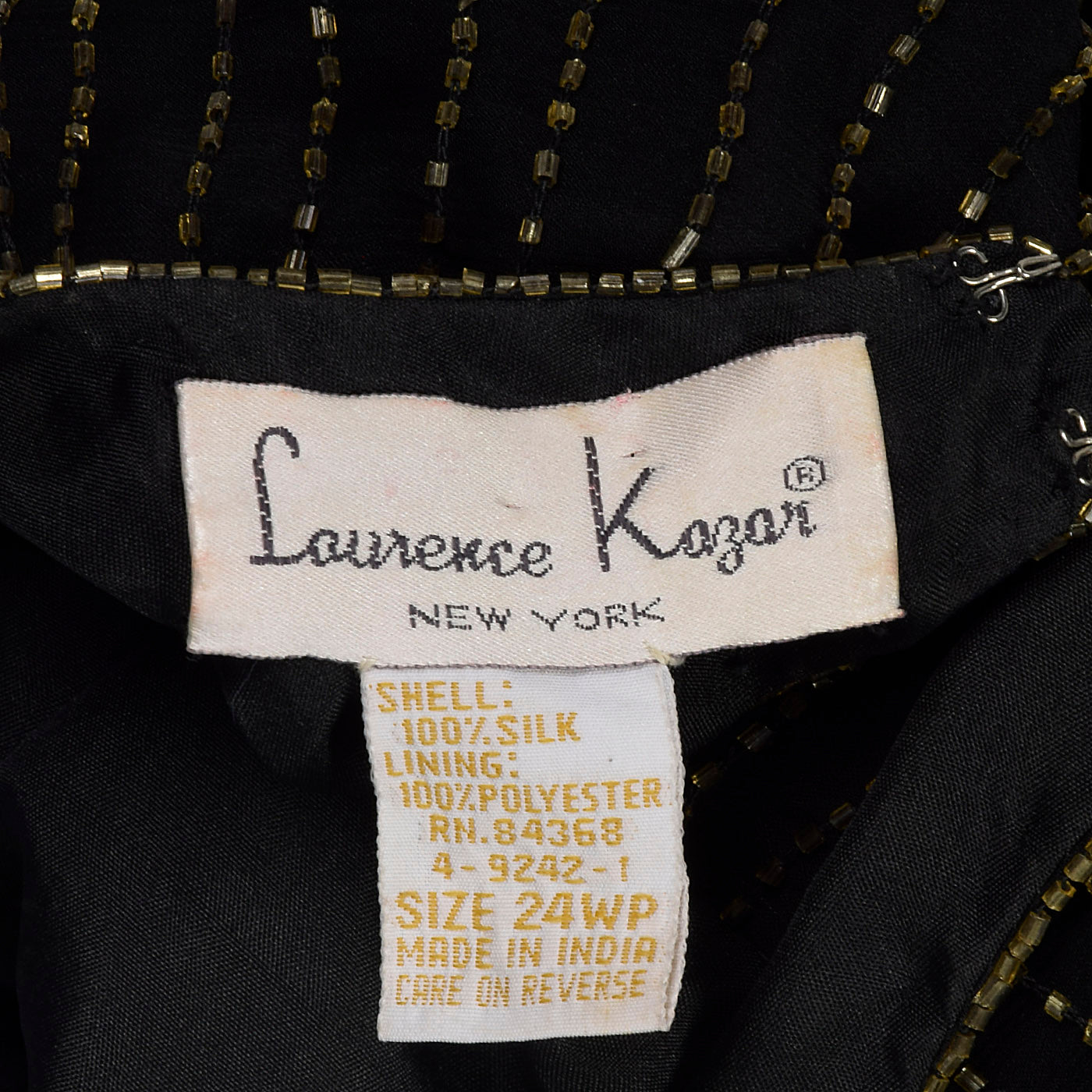 1980s Black Beaded Dress