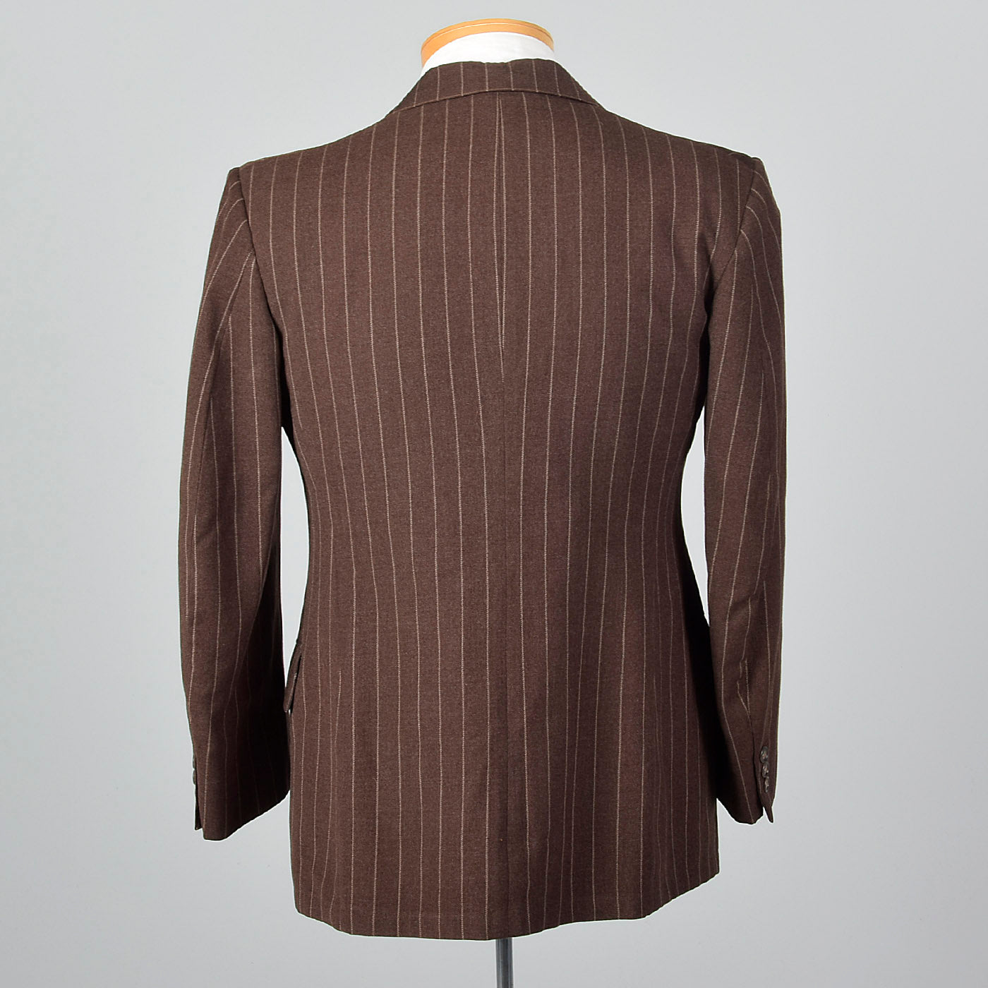 1940s Mens Brown Striped Jacket with Double Breasted Front