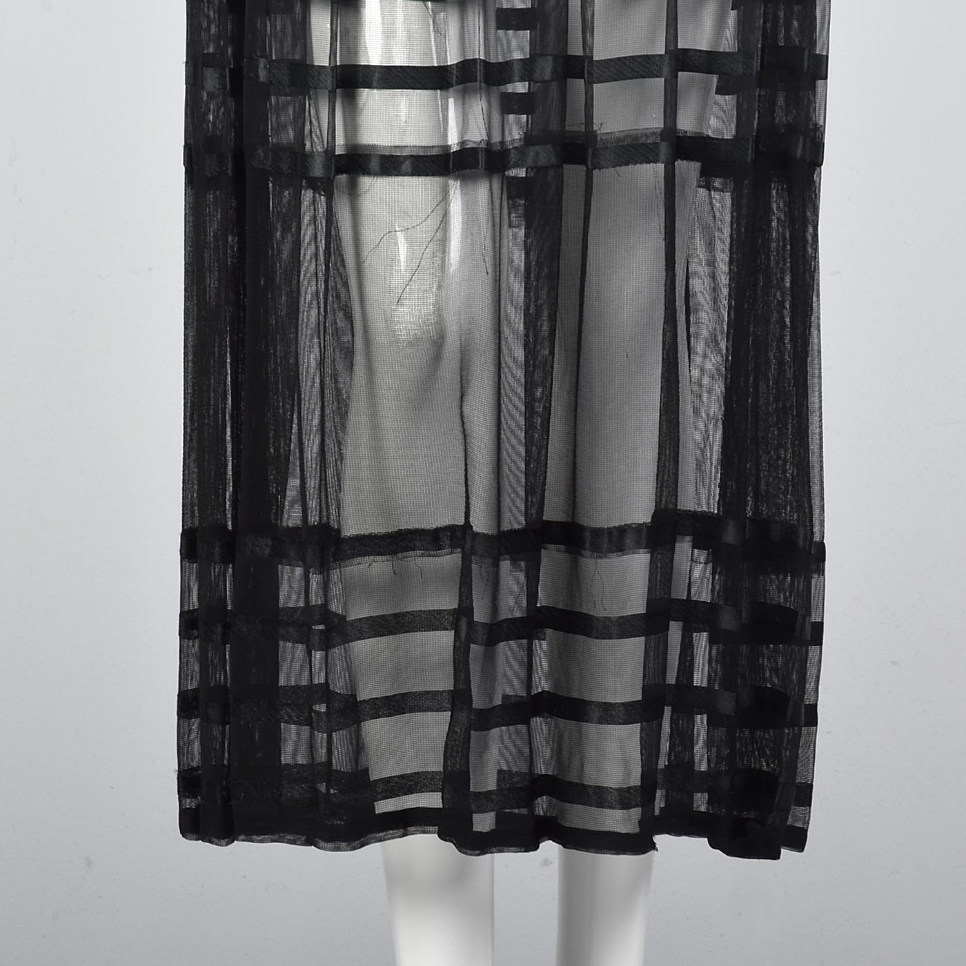1930s Sheer Black Mesh Dress