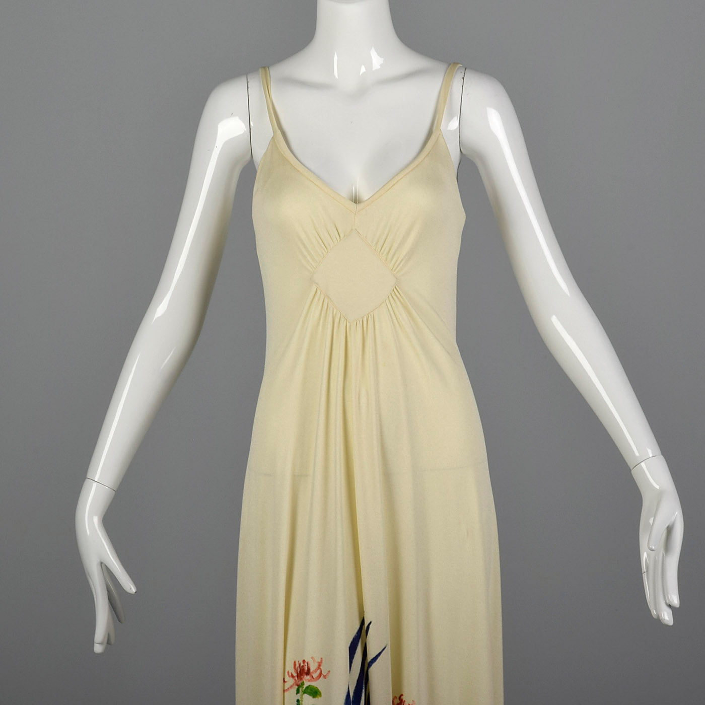 1970s Hand Painted Maxi Dress and Matching Shawl