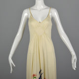 1970s Hand Painted Maxi Dress and Matching Shawl